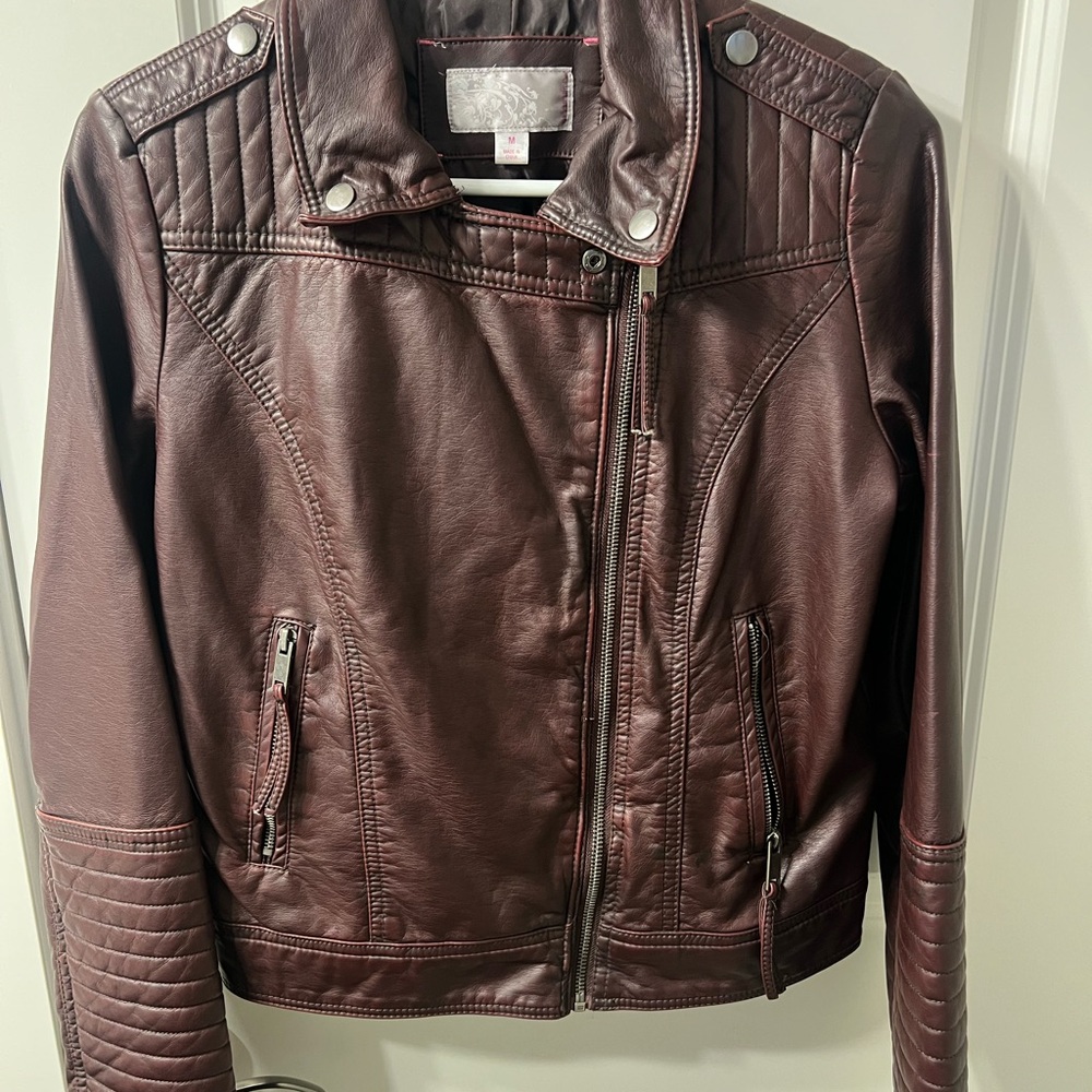 Target Dark Red Leather Jacket